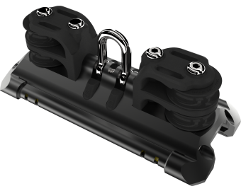 NTR TB Mainsheet Car With Shackle & 2 Double Control Line Sheaves