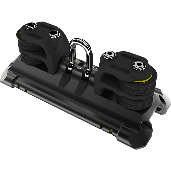 Size 2 NTR TB Mainsheet Car With Shackle & 2 Double Ball Bearing Control Line Sheaves